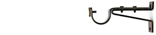 Urbanest Urbanest Long Double Drapery Curtain Window Rod Bracket Holder, Up to 1.25" Rod - Antique Brass, 2 Pieces