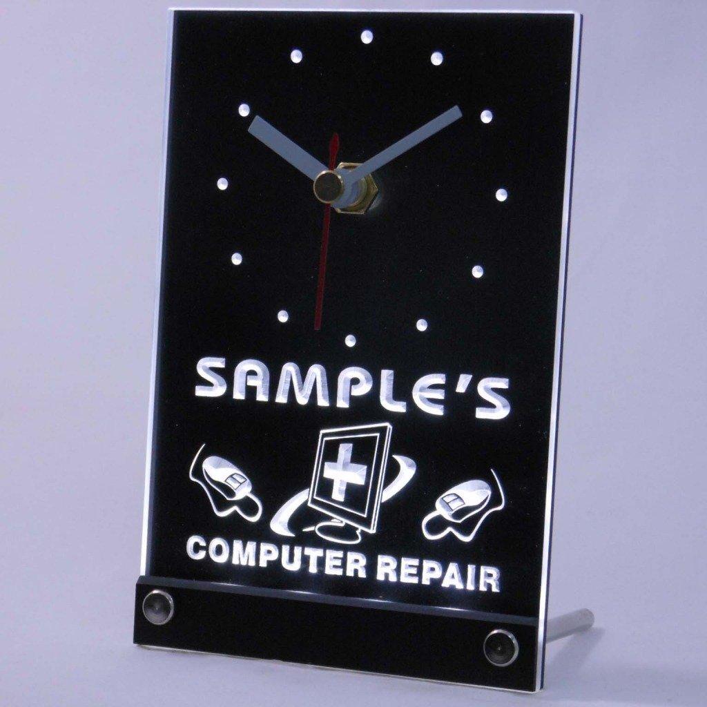 ADVPRO AdvPro tnctr-tm Personalized Custom Computer Repair Shop Neon Led Table Clock