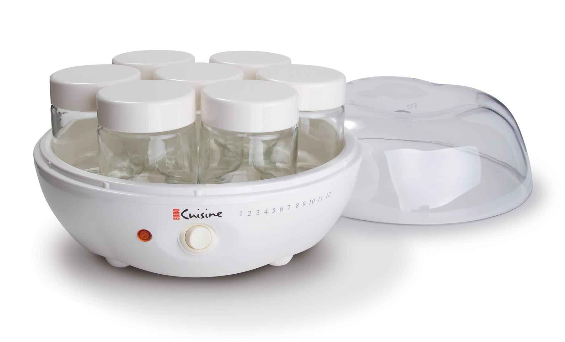 Euro Cuisine Euro Cuisine YM80 Electric Yogurt Maker Machine- Promote Gut Health with Probiotic Rich Homemade Yogurt -Home Yogurt Incubator with Glass Jars, White