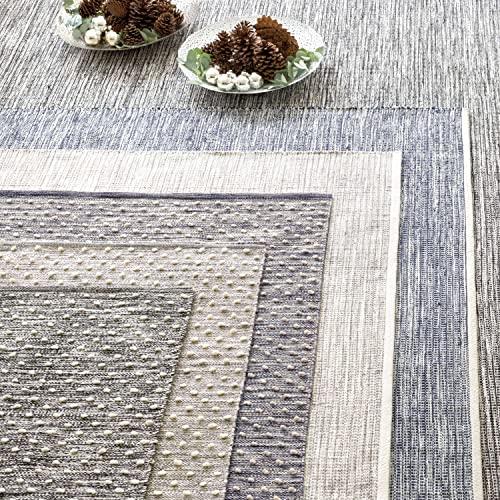 Dash & Albert Dash and Albert Hobnail Blue Handwoven Indoor/Outdoor Rug, 3 X 5 Feet, Blue Geometric Pattern