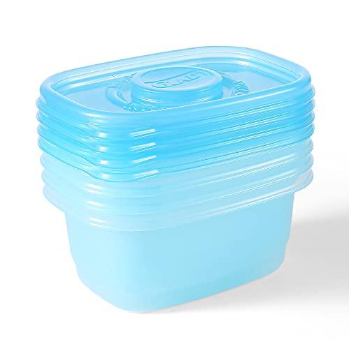 Glad Gladware Freezerware Food Storage Containers, Small Rectangle Holds 24 Ounces of Food, 4 Count Set | Freezer Safe Food Containers to Preserve Freshness | 6 Count, 24 Containers Total