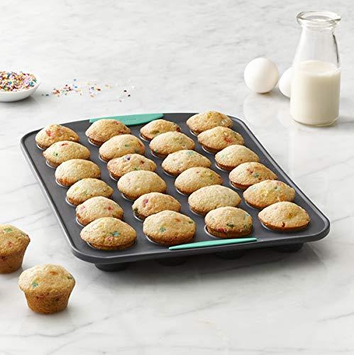 Trudeau Trudeau Structure Silicone Muffin Pan, Pan-24 Cup, Grey/Mint