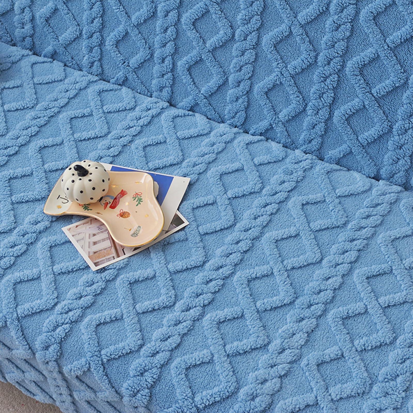 MSAVRWJCE MSAVRWJCE Stretch Armless Futon Cover, Futon Mattress Cover Soft Futon Covers Furniture Protector with Elastic Bottom, Solid Color Jacquard Futon Slipcovers Washable Futon Couch Cover,6,S