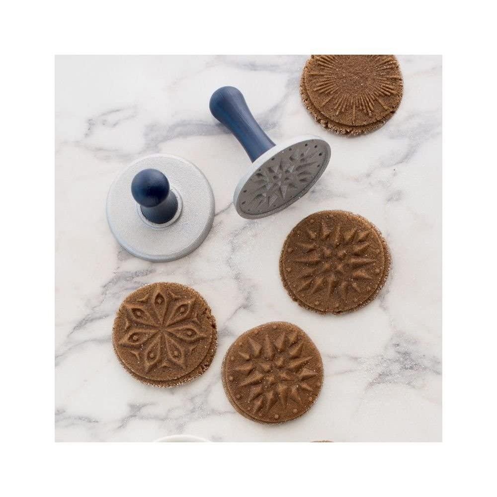 Nordic Ware Nordic Ware Starry Night Cast Cookie Stamps, 3-inch rounds, Silver