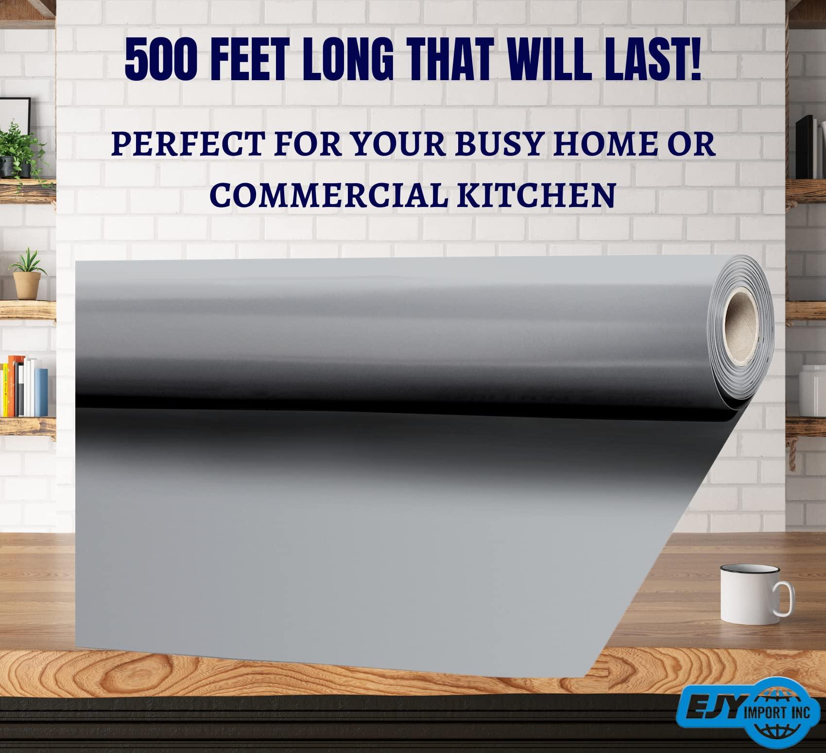 EJY IMPORT EJY IMPORT 18 x 500 Feet Heavy Duty Aluminum Foil Wrap | Commercial Grade for Food Service Industry | Aluminum Silver Foil for Cooking, Baking, Roasting, BBQ & Parties | 18\"x 500 Feet Long. (1)