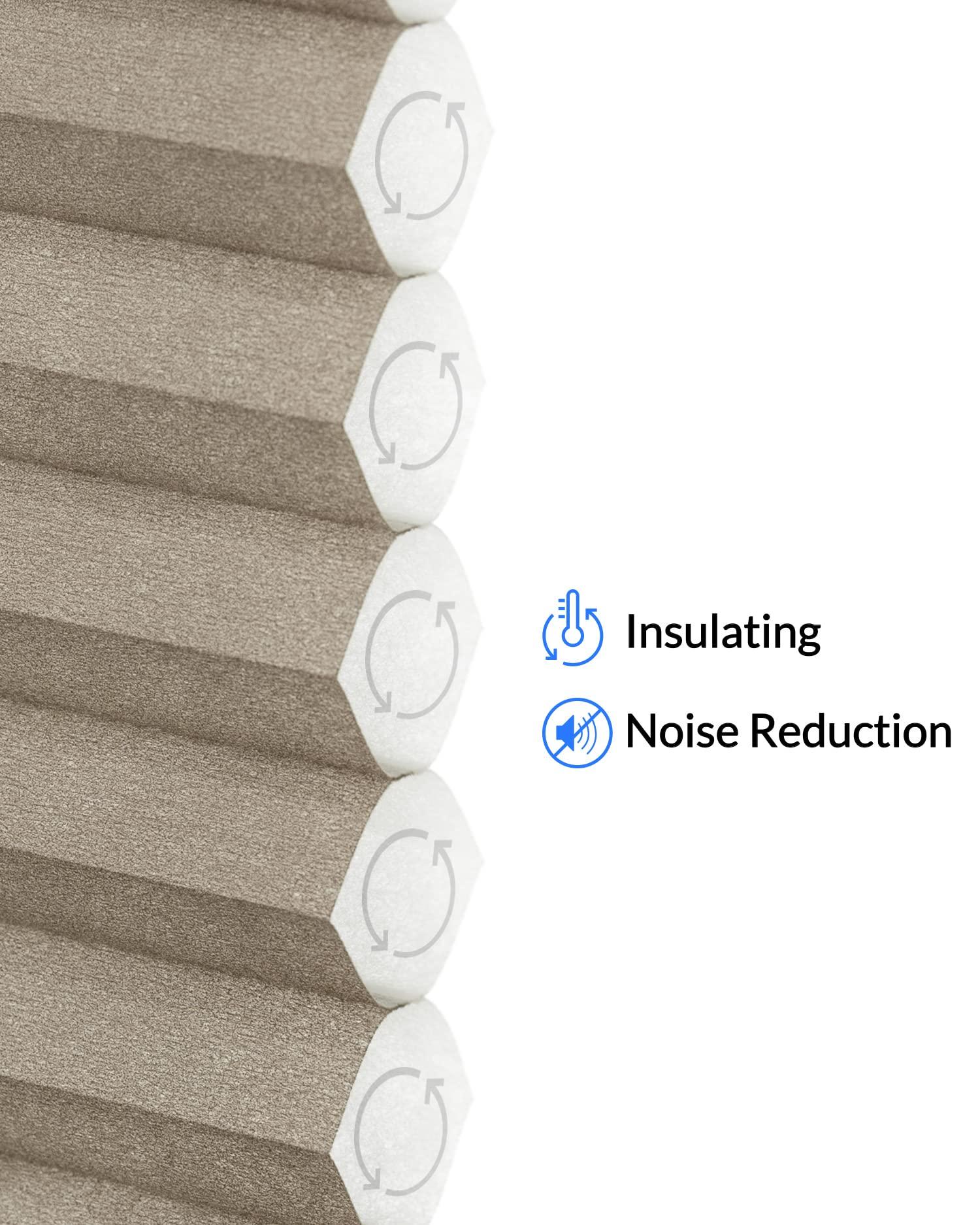 CHICOLOGY CHICOLOGY Cellular Shades, Top Down Bottom Up Shades, Blinds for Windows, Window Shades for Home, Door Blinds, Window Coverings, Cellular Blinds,Barnwood - Light Filtering, 26" W x 72" H