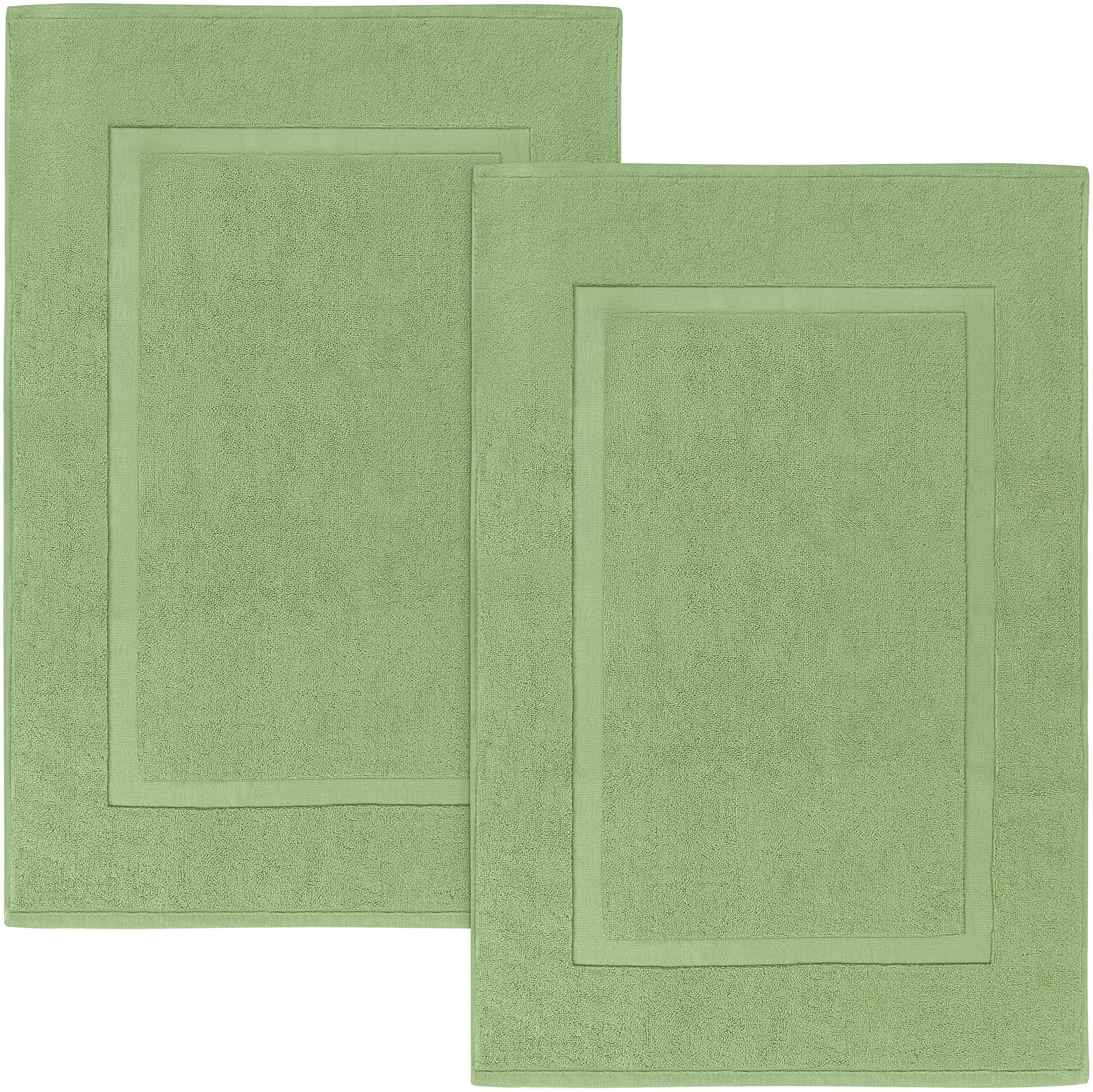 Utopia Towels Utopia Towels Cotton Banded Rug, Bath Mats, [Not a Bathroom Rug], 21x34 Inches, 100% Ring Spun Cotton - Highly Absorbent and Machine Washable Shower Bathroom Floor Mat, Sage Green, 2 Pack