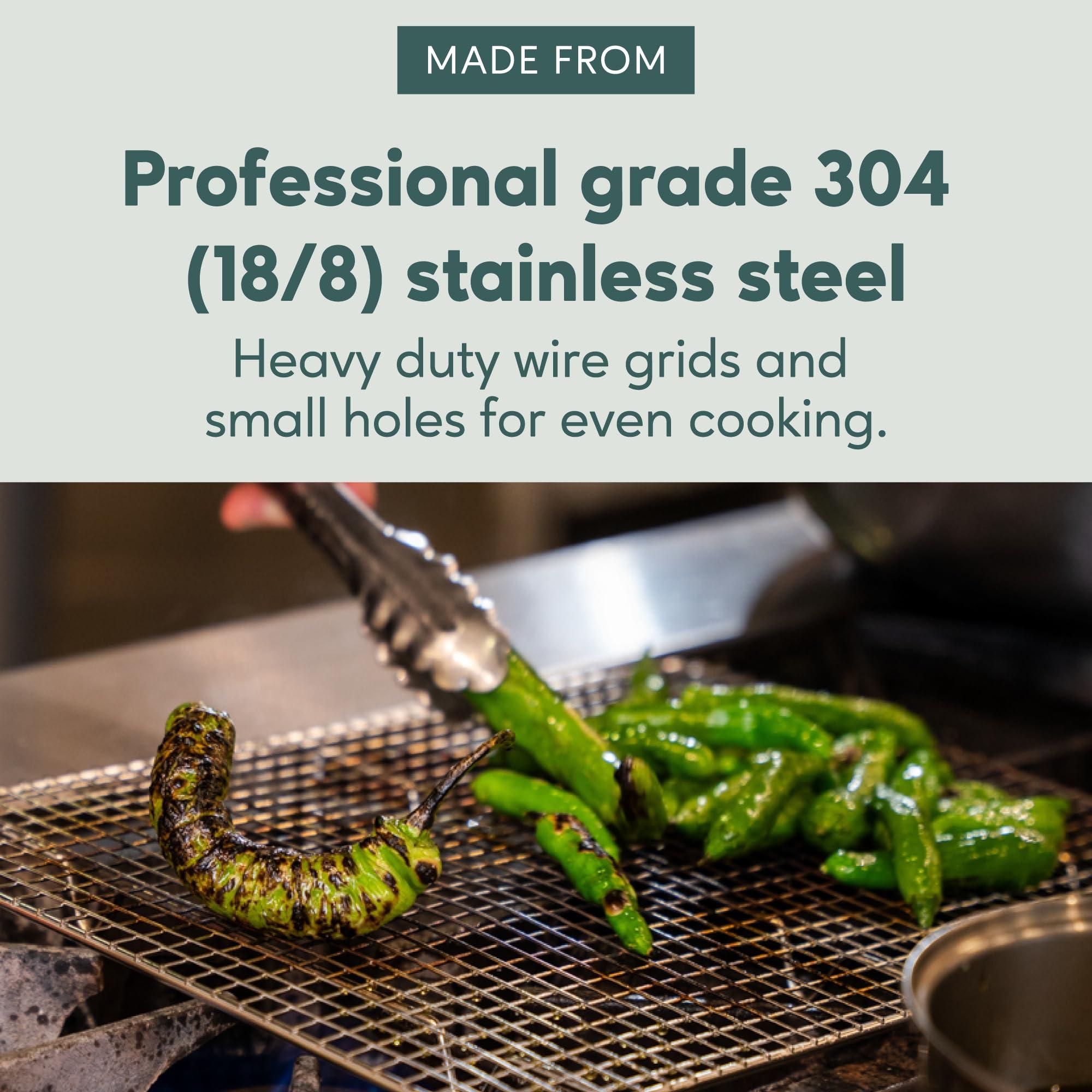 Ultra Cuisine Ultra Cuisine Stainless Steel Baking Rack - 10x14.75 inch Jelly Roll Pan Wire - Oven Grill Sheet Pan - Oven Safe - Dishwasher Safe - Heavy Duty Wire Cooling Rack for Cooking Baking and Roasting