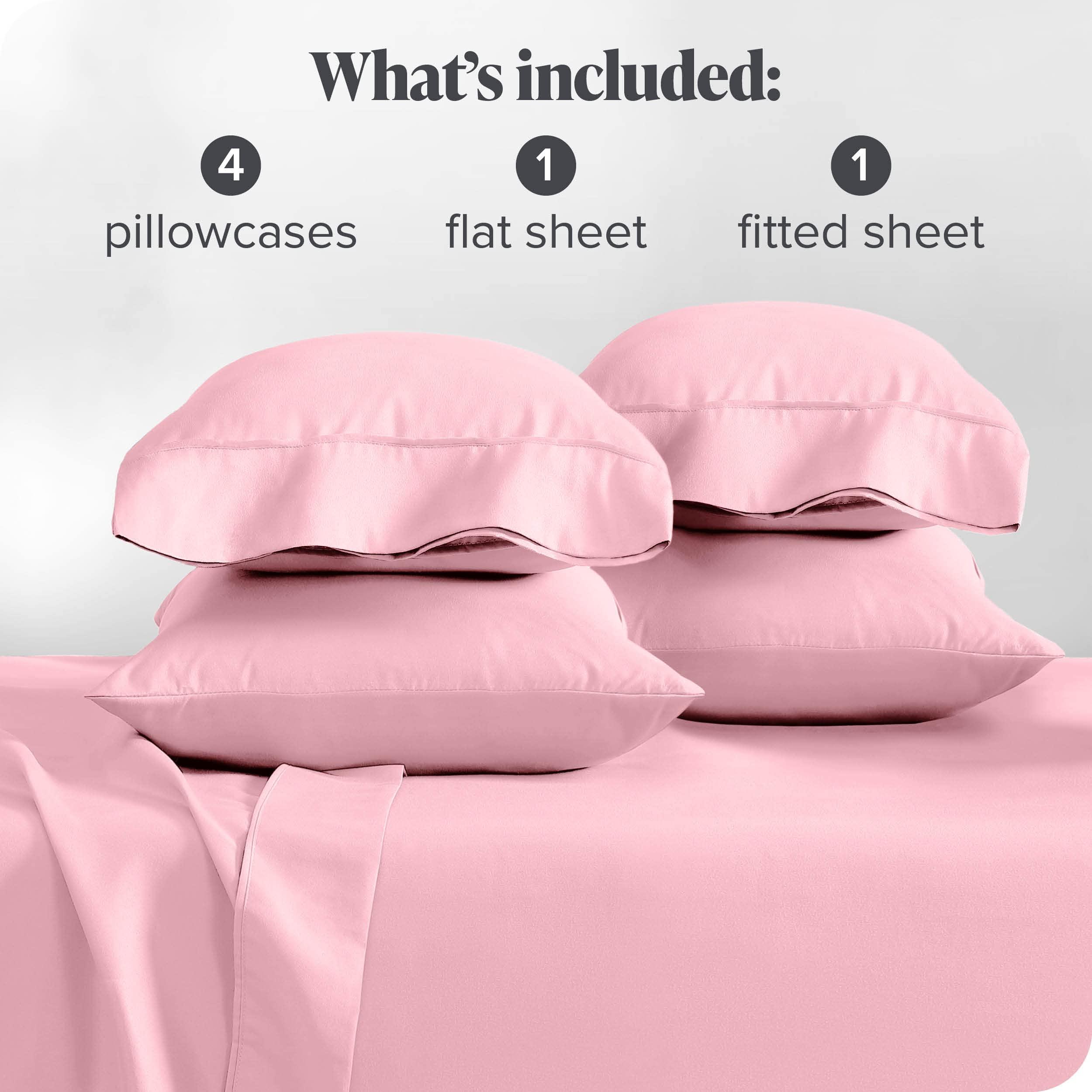 Safhome Soft 1000 Thread Count Queen Pink Sheet Set 6 Piece Bed Sheets for Queen Size Bed 18 Inches Deep Pocket Breathable Hotel Quality Bedding Sheets & Pillowcases