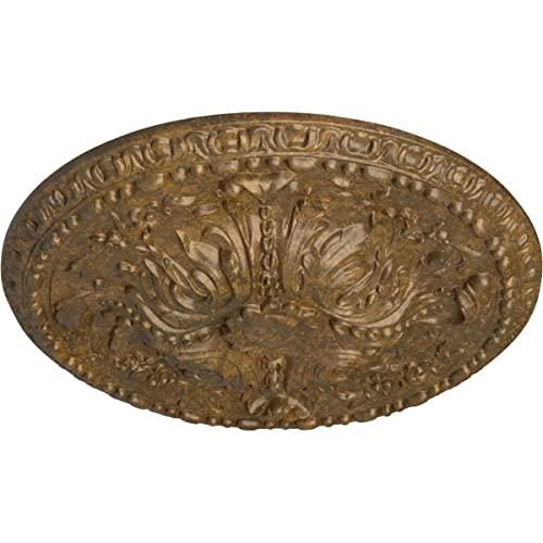Ekena Millwork Ekena Millwork CM20AMRZS Amelia Ceiling Medallion, 19 5/8\"OD x 3/4\"P (Fits Canopies up to 2 3/8\"), Hand-Painted Rubbed Bronze