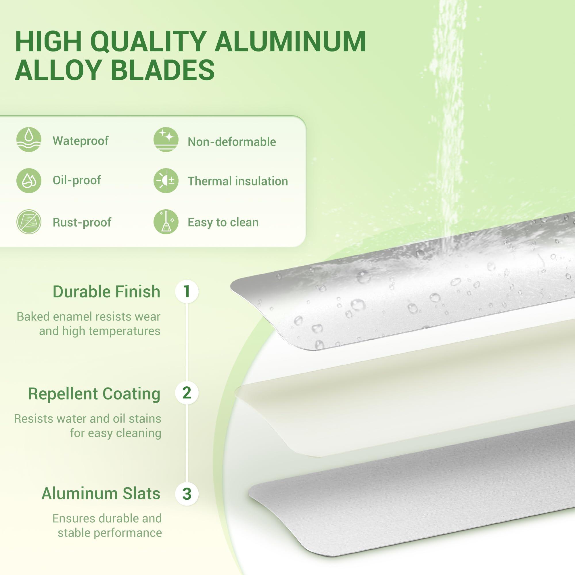 Boolegon Boolegon Cordless Aluminum Mini Blinds for Windows 1" Slat Blackout Horizontal Blinds Waterproof Anti-UV Room Darkening Blinds for Office Home, Silver, 64.5" W x 78" H