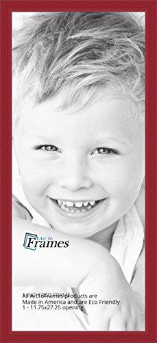 ArtToFrames ArtToFrames Wood Picture Frame 2WOM0066-60823-YRED-11.75x27.25 inch Red Stain on Red Oak