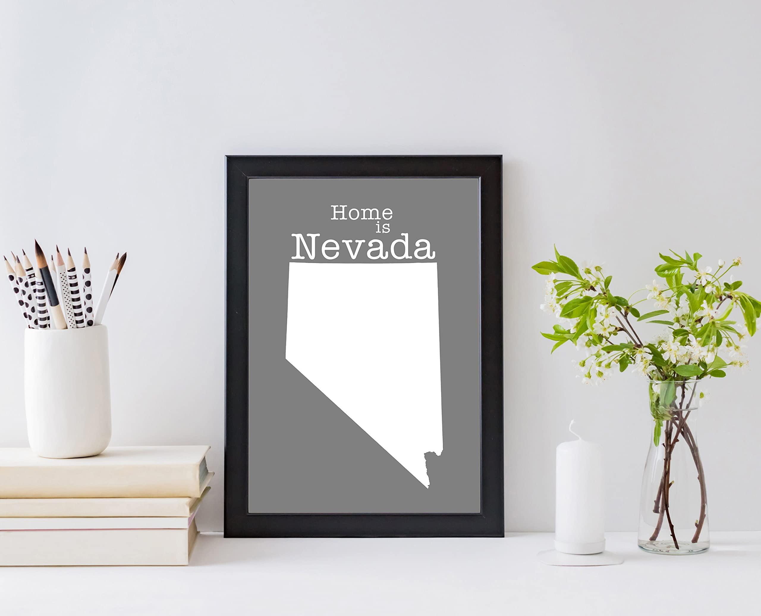 Pera Print Nevada Map Wall Art, Nevada Modern Map Poster Print, City Map Wall Decor, Nevada City Poster, State Poster, Office Room Wall Art, Posters - 18x24