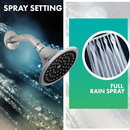 Niagara Conservation Niagara Conservation N2517CH Sava Spa 1-Spray with 1.75 GPM 4.4-in. Wall Mount Adjustable Fixed Shower Head in Chrome, 1-Pack | Bathroom Shower Head Sprayer with Pressure Compensation Technology