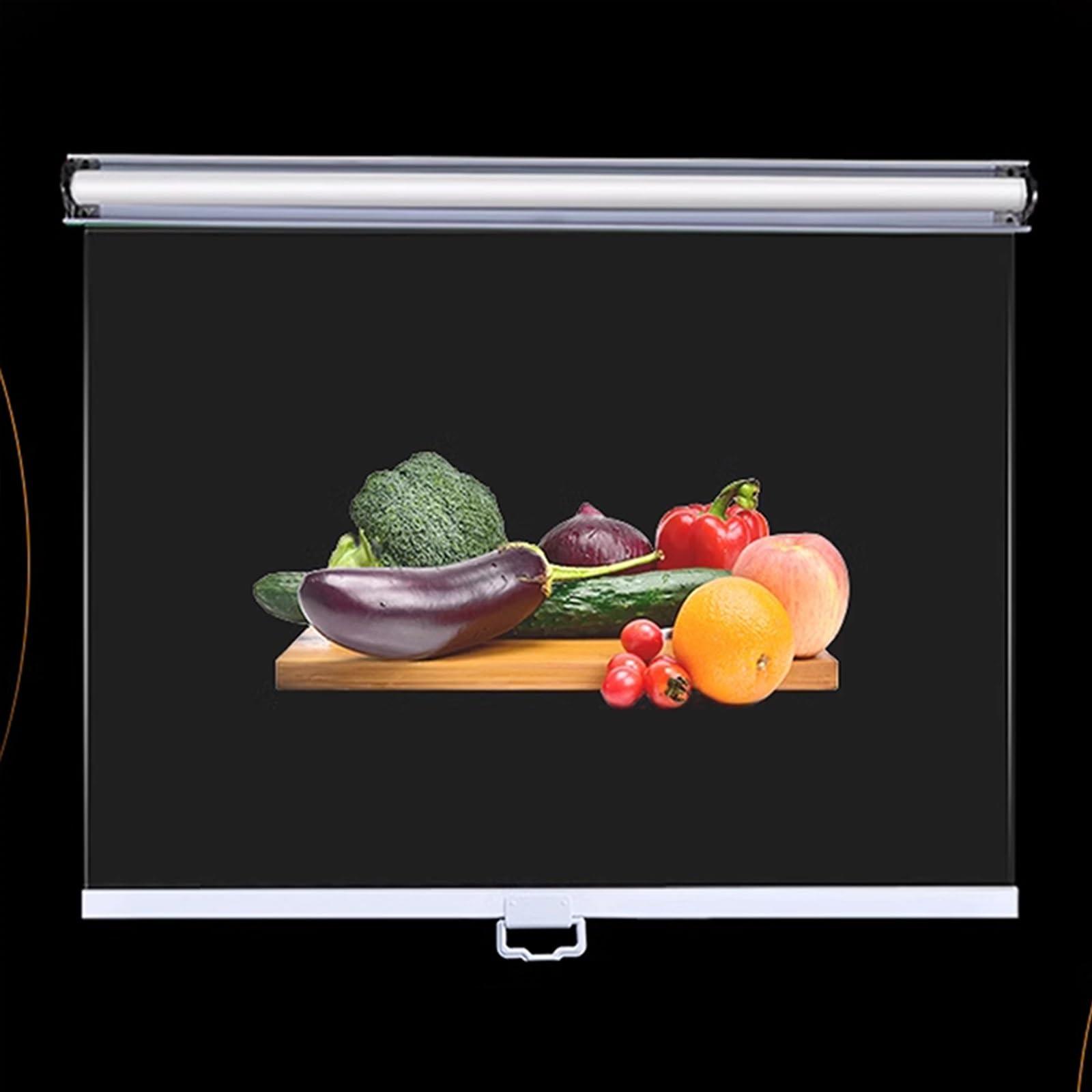 HomeLoft Basics Breathable Roll Up Blinds for Food Preservation PVC Transparent Roller Blind for Freezer Cabinet Refrigerator Display Cabinet Fresh Cabinet Roller Shades Plastic Roller Curtain(W59X59in)