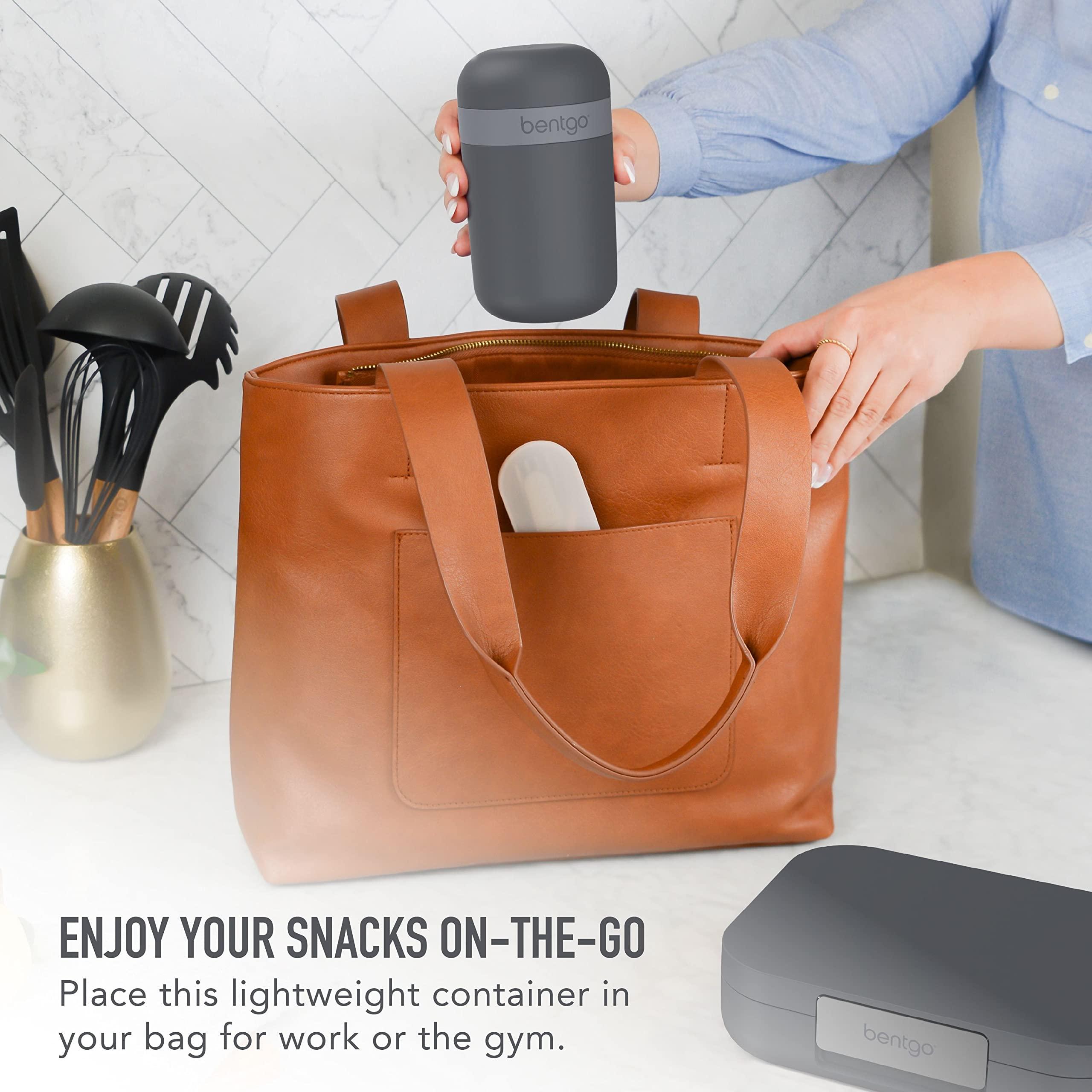 Bentgo Bentgo Modern Bento-Style Lunch Box Set With Reusable Snack Cup (Dark Gray)