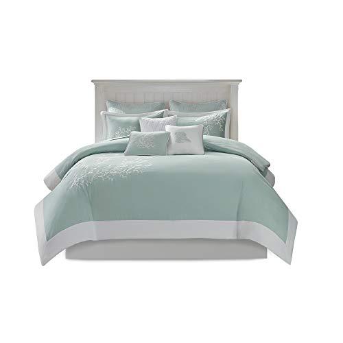 Harbor House Harbor House 100% Cotton Duvet Cover, Jacquard Coastal Coral Duvet Cover Set Light Weight Bed Comforter Covers, Coastline Blue King/Cal King (106\"x90\") 3 Piece