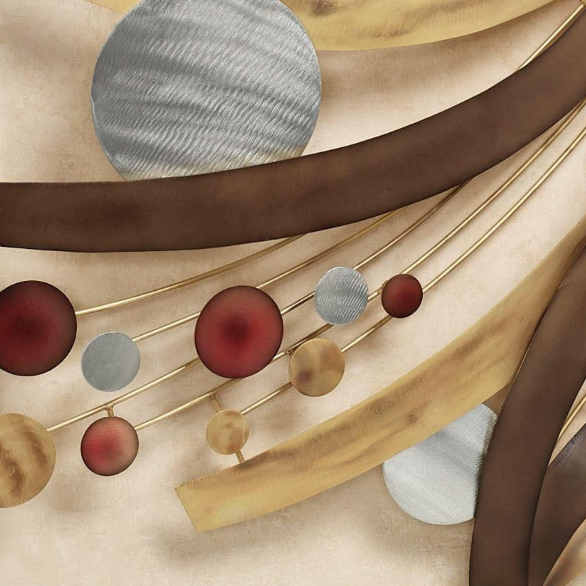 Touch of Class Touch of Class Influence Abstract Metal Wall Sculpture - Multi Metallic - Handcrafted Steel - Bronze, Gold, Silver, Copper - Contemporary Style Art - Circular Designs - Modern Decor for Bedroom