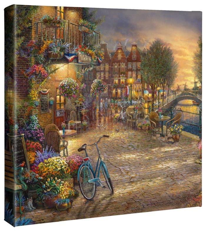 Thomas Kinkade Thomas Kinkade Studios Amsterdam Cafe 14 x 14 Gallery Wrapped Canvas