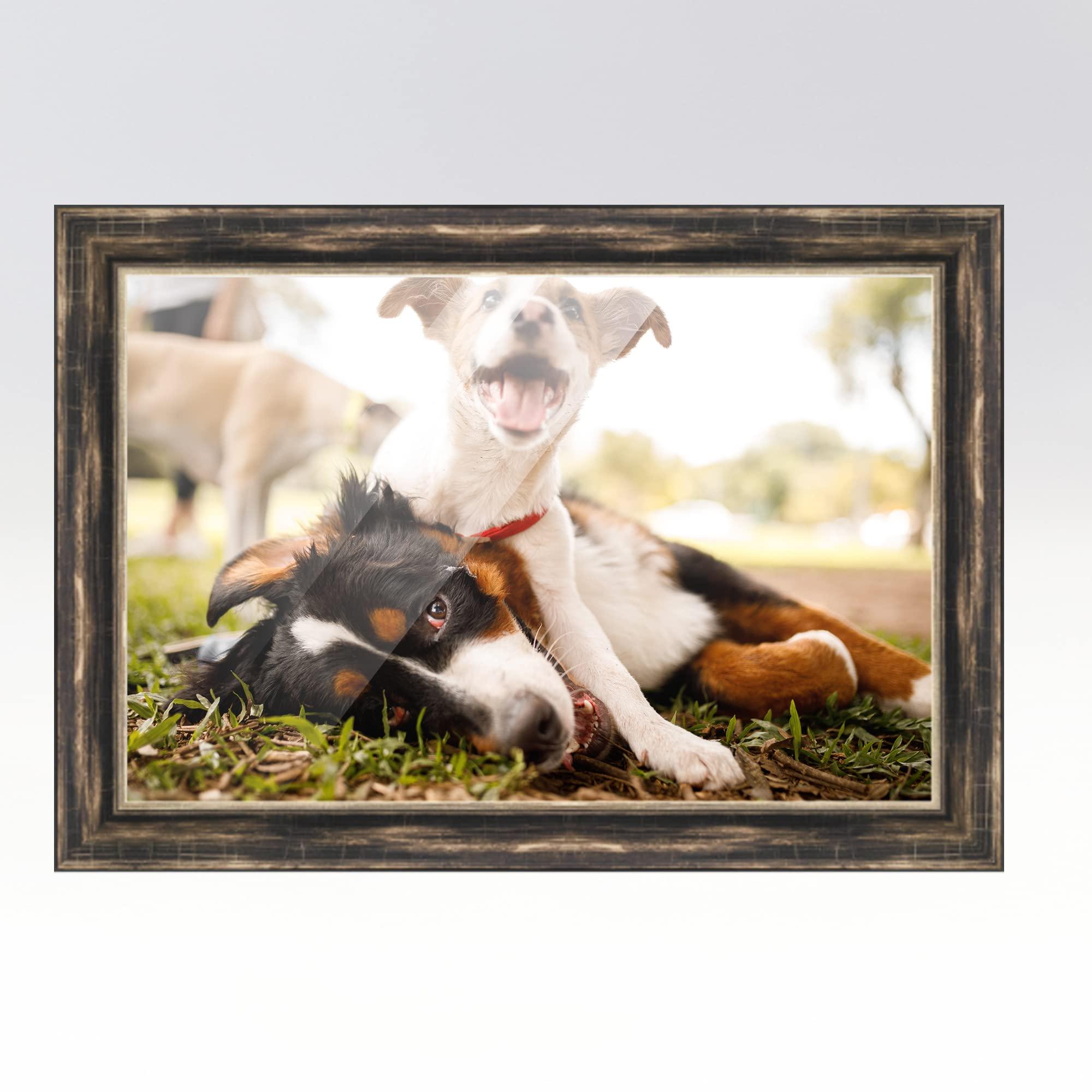 CustomPictureFrames.com 11x16 Frame Silver Real Wood Picture Frame Width 1.5 Inches | Interior Frame Depth 0.5 Inches | Gavin Modern Photo Frame Complete with UV Acrylic, Foam Board Backing & Hanging Hardware
