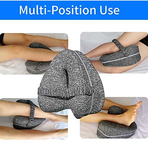 LVOPO LVOPO Knee Pillow for Side Sleepers with Elastic Strap, Memory Foam Leg Pillow, Ideal for Spine Alignment, Hip, Back & Joint Pain Relief, for Better Sleeping with Breathable & Washable Cover