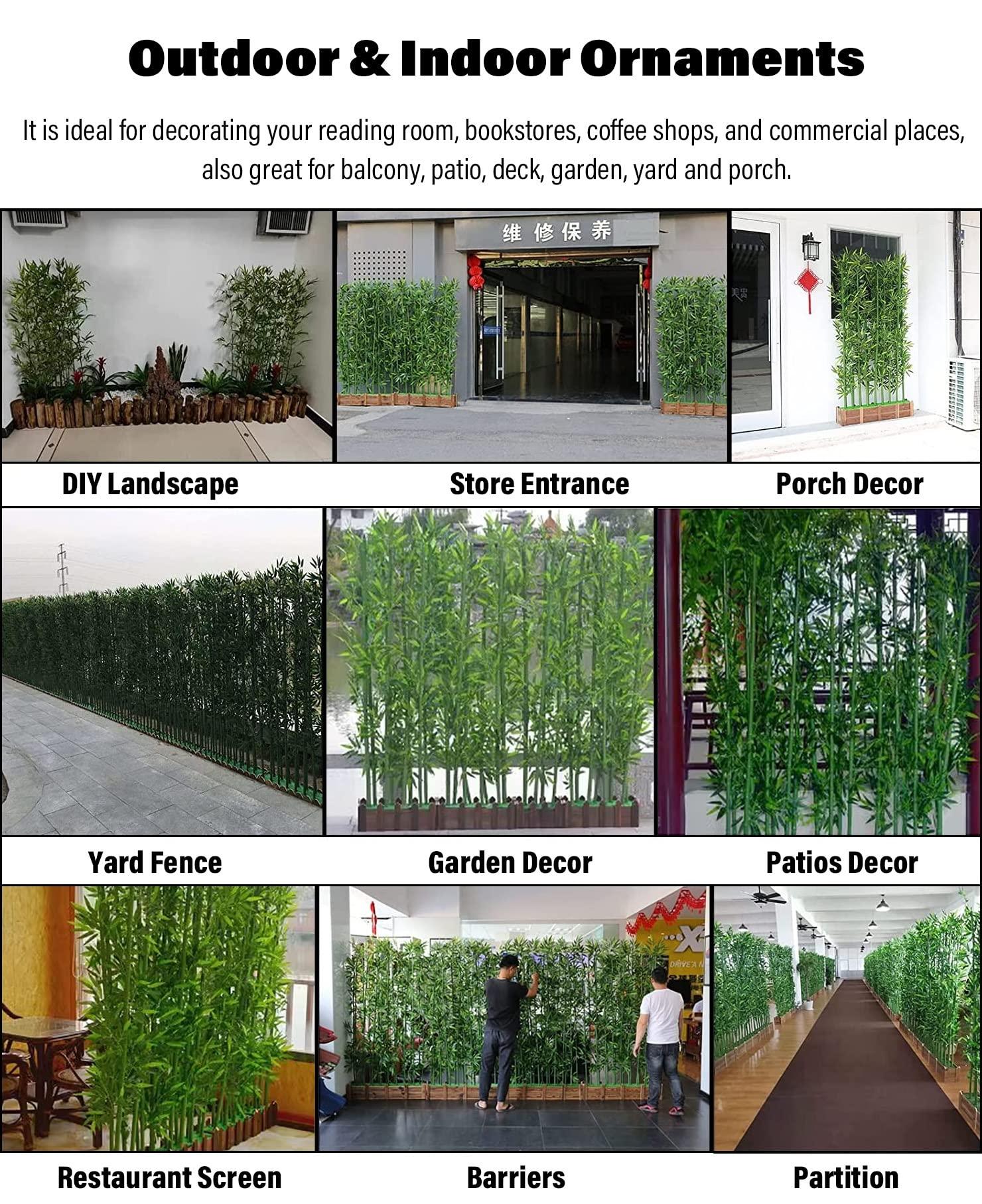 WAHHWF Outdoors Artificial Fake Bamboo Tree Faux Potted Plant with Wood Base, 3ft 4ft 5ft 6ft 6.5ft 7ft Tall Indoor Room Separator Divider DIY Decor Screen for Aquarium Restaurant Home Office ( Color : 1.8m