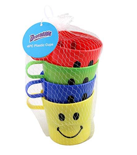Homestyle Homestyle Dependable Industries 8 Pack Plastic Smiley Face Mug BPA Free 8 Ounce Drinking Cup
