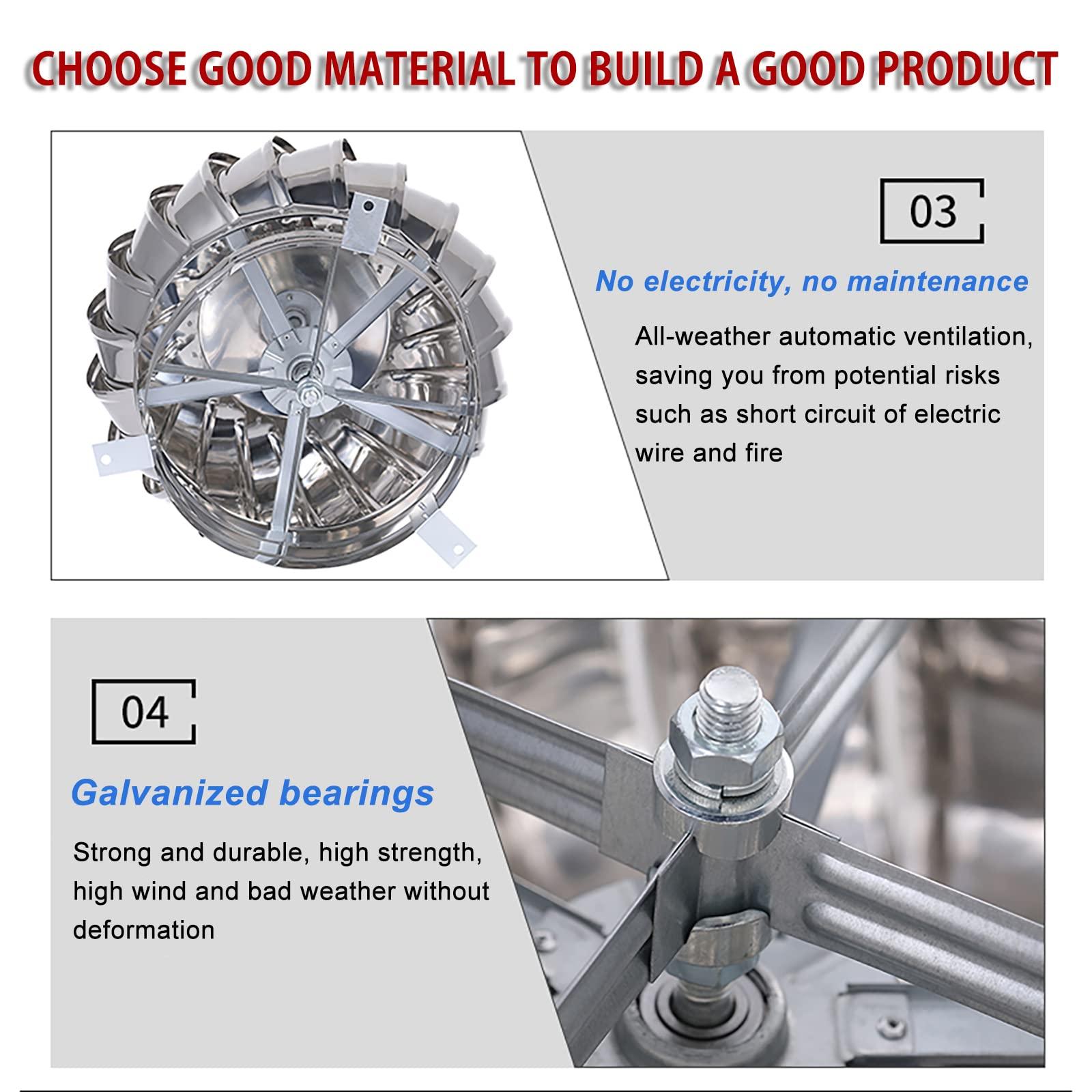 XLHWJCP XLHWJCP Rotating Chimney Cowl Roof Vents 304 Stainless Steel No Assembly Required Rainproof Fireplace Chimney Caps for Fireplace Kitchen Bathroom Garage Promotes air Circulation (200mm/7.8in)