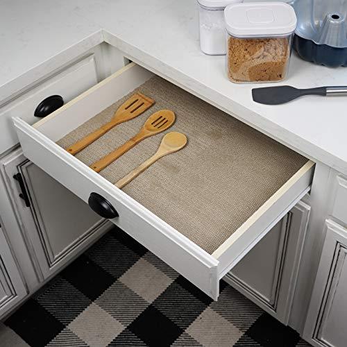 Con-Tact Brand Con-Tact Brand Grip Shelf Liner - Non-Adhesive Drawer Liner | Multi-Purpose Easy-Use Design| Thick & Durable Protection | 20\" x 5\', Pack of 1 Roll, Taupe