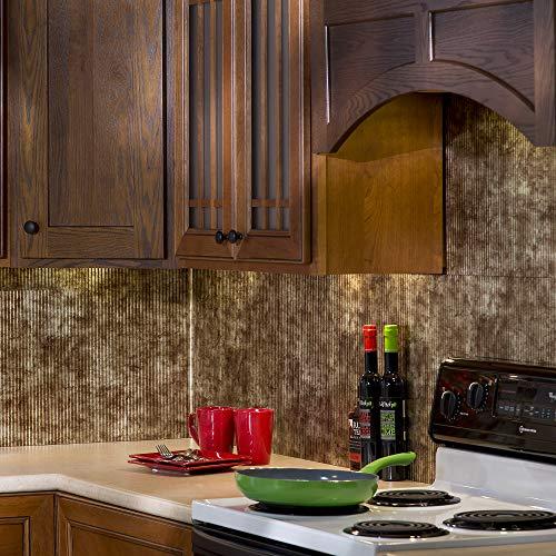 FASDE FASDE Rib Decorative Vinyl Backsplash 15 sq ft Kit in Bermuda Bronze