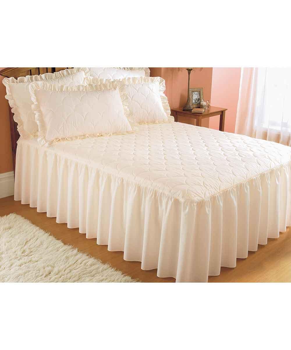 Chums Chums | Plain Quilted Bedspread with Pillow Shams Sold Separately | Ivory