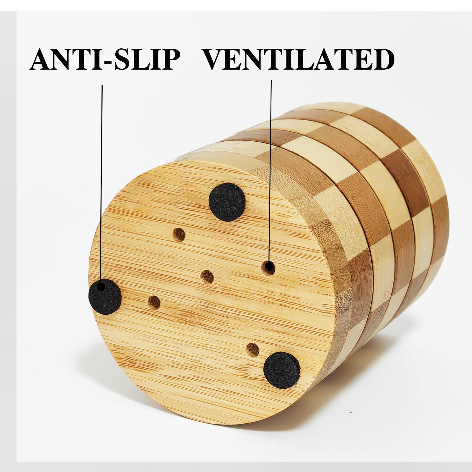 TIWPAJS TIWPAJS Bamboo Silverware Holder, Silverware Caddy, Silverware Organizer, Utensil Holder for Kitchen Countertop, Wooden Kitchen Utensil Organizer, Cooking Utensil Holder, Flatware & Utensil Storage