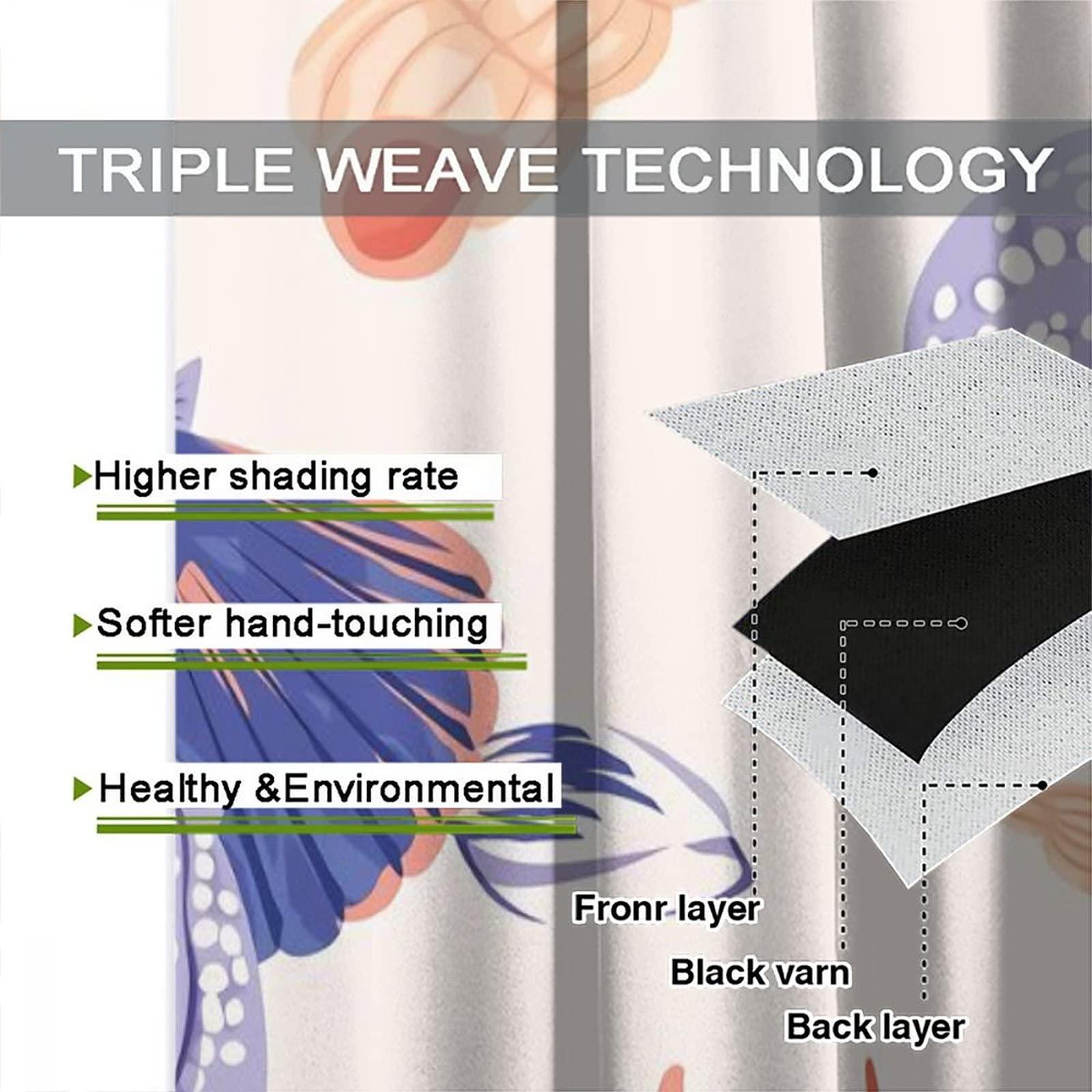 gaoyaqing Beach Curtain, Tropical Ocean Shell Starfish Conch Cool Natural Scenery Curtain in Summer,View Bedroom Curtain 42x54in