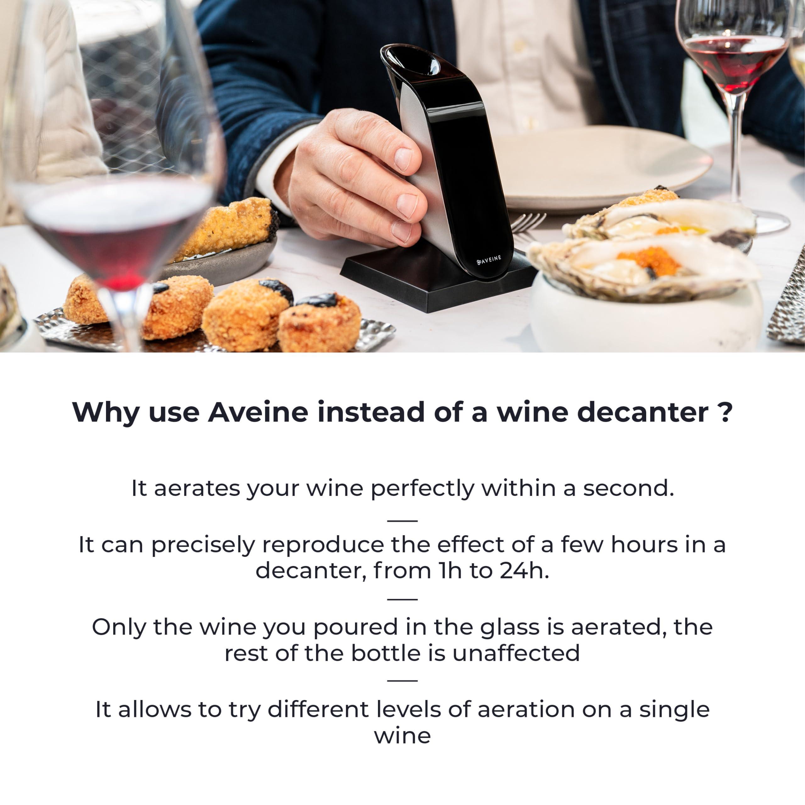AVEINE AVEINE Original - Connected Wine Aerator - Android & iOS Compatible - Box containing 1 Smart Aerator, 1 Protection Bag, 1 Charging Stand, 1 USB Cable - Instant Wine Aeration - Manufacturer Warranty