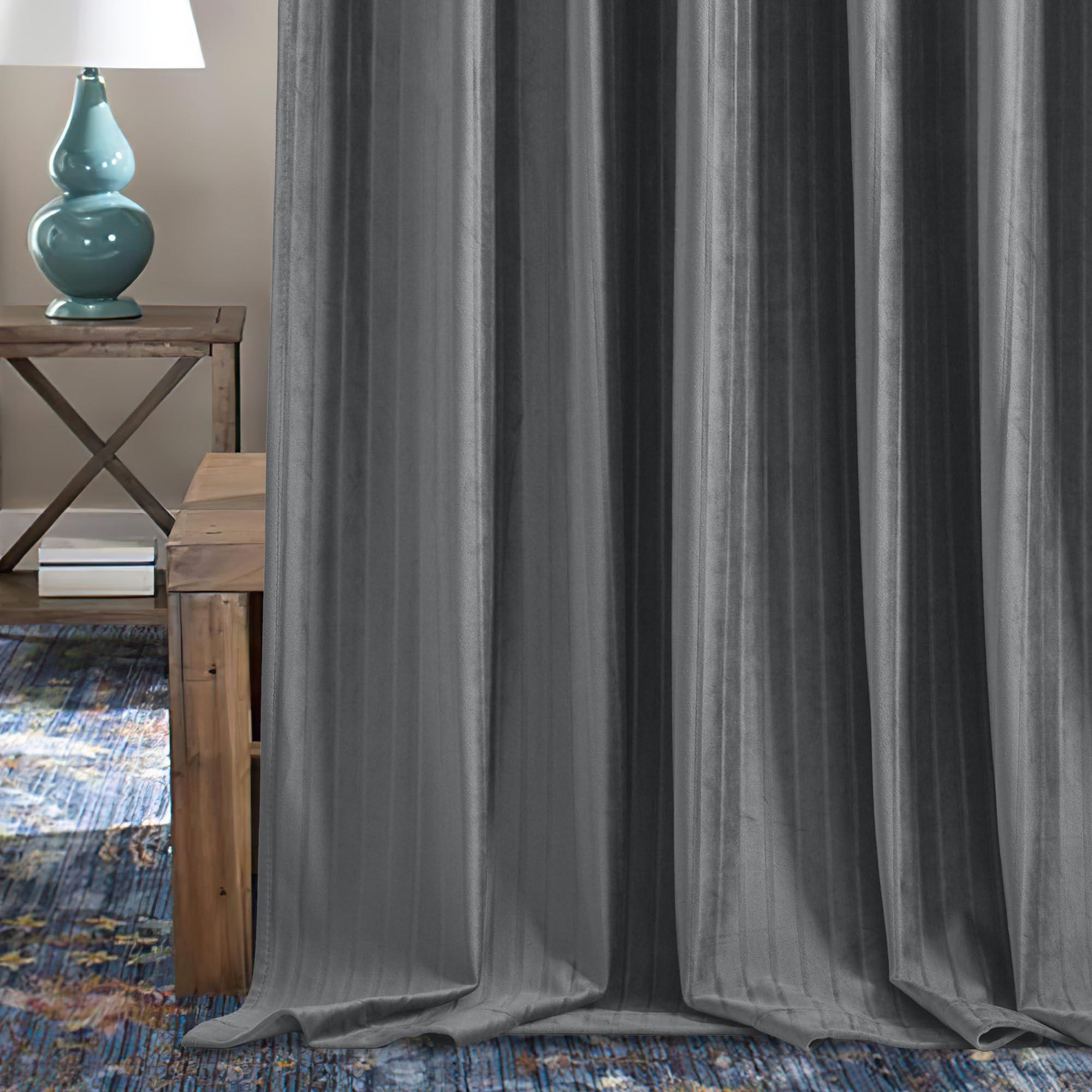 RYB HOME RYB HOME Striped Velvet Curtains 96 inches Long, Back Tab Room Darkening Noise Reducing Window Treatment for Living Room Bedroom Privacy Protect for Stuido, Camel Beige, W52 x L96 inch, 2 Panels