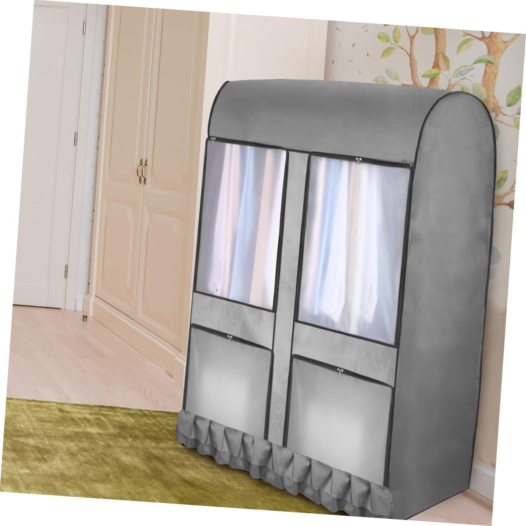 Amosfun Amosfun Cover Clothes Rack Clothes Hanger Cover Wardrobe Cover Hanging Garment Bag Gray/medium Size