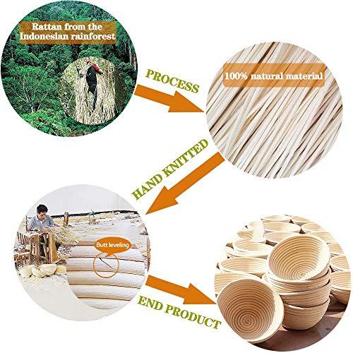 BabyFoxy 2 pack of mini 5 Inch Round Brotform Banneton Proofing Basket Bread Bowl for Baking Dough (Bonus Linen Cover) (5 inch)