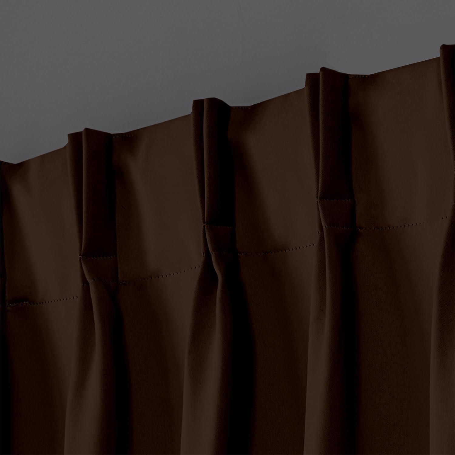 Homi Drapes Double Pinch Pleated Blackout Curtains 100% Polyester Thermal Insulated Room Darkening Drapes for Bedroom/Livingroom Pack of 2 Panels W(26"+26"),Tiebacks,Hooks (Cocoa Brown, 52"x45")