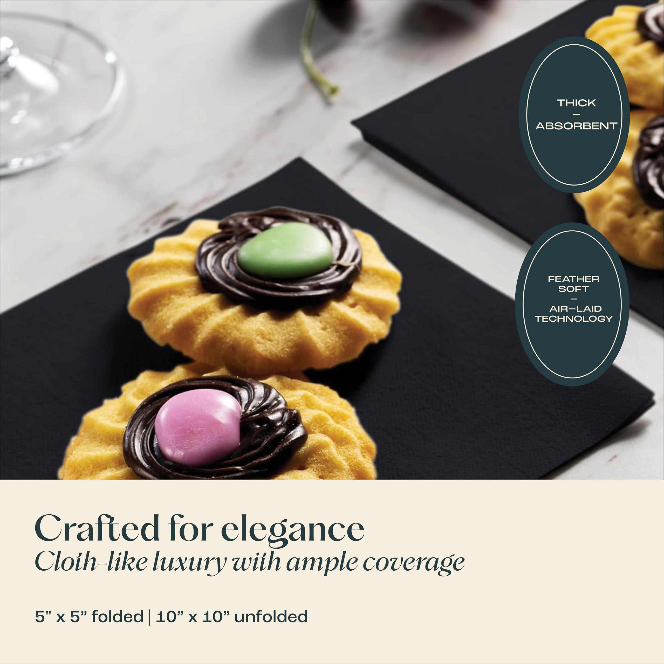 Servietto Disposable Linen-Feel Cocktail Napkins, 200-Pack 5\" x 5\" ORANGE Paper Beverage Napkins For Bar, Restaurant And Caf, Dessert Napkins For Party, Wedding Or Event