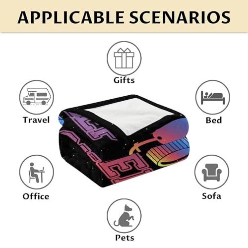 COOPASIA Hockey Blanket Gifts - 60\"x80\" Sports Throw Blanket for Boys Girls - Blue Soft Plush Blankets for Bed, Couch & Living Room