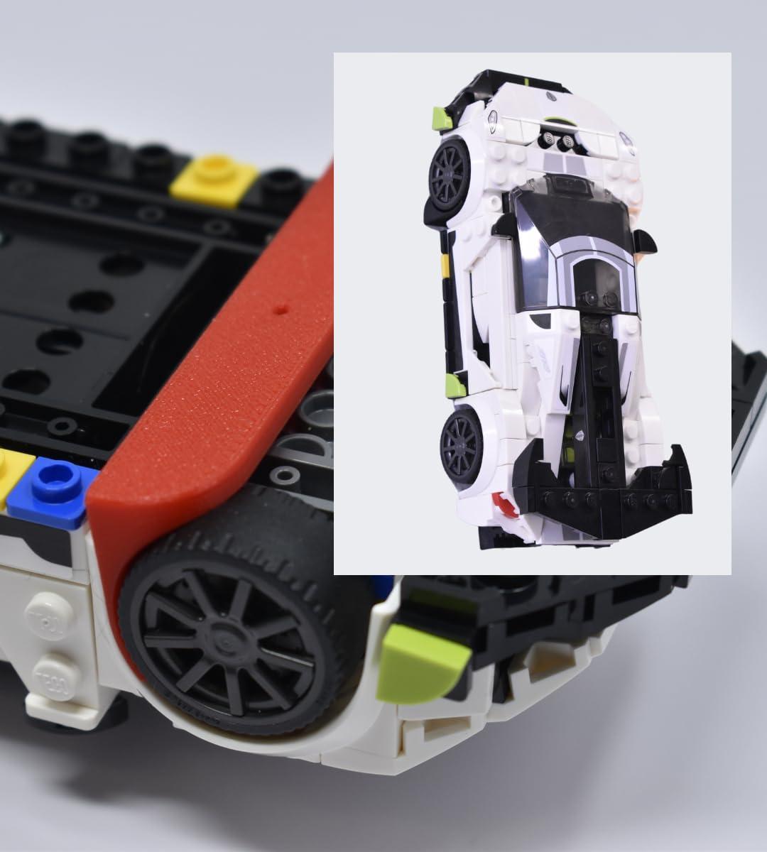 Chatelet Collectible Car Display Wall Mount Compatible with Lego Speed Champions | Wall Display Mounts Compatible with Lego Racecar Models | Made in USA (Red, 10 Pack)