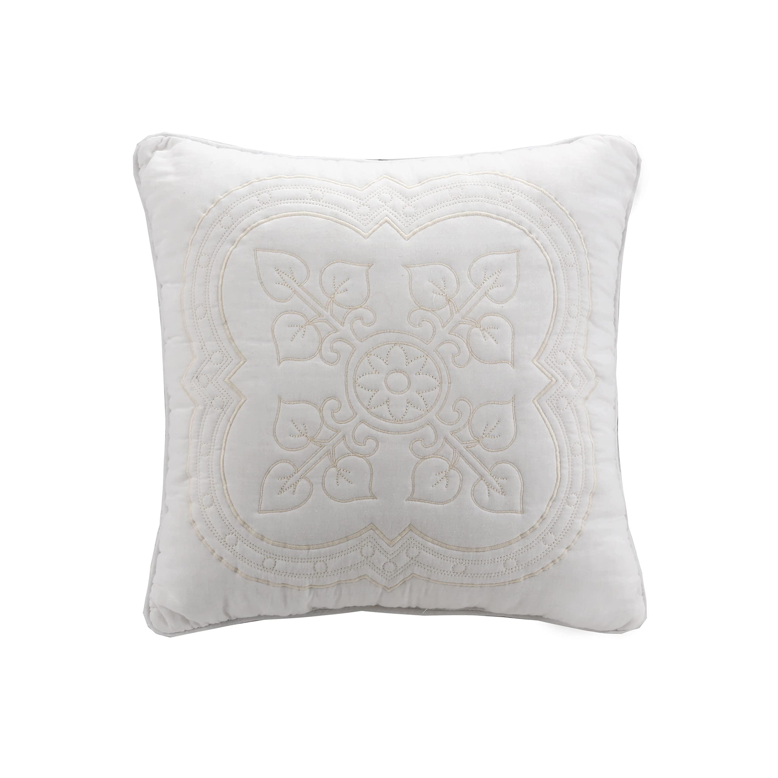 Cozy Line Home Fashions Cozy Line Home Fashions Victorian Medallion Matelass Floral Pure Solid White Scalloped Edge 6 Piece Microfiber Daybed Quilt Bedding Set