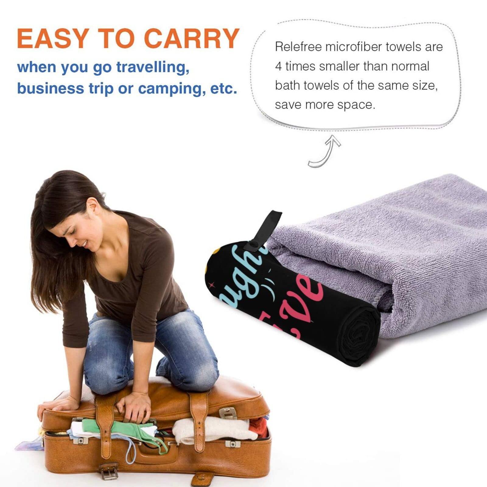 DARLEKS DARLEKS Best Daughter Ever Beach Towel Oversized, Microfiber Beach Towel with Pocket Sand Free Beach Blanket Lightweight Thin Towels 31.5\"X63\"