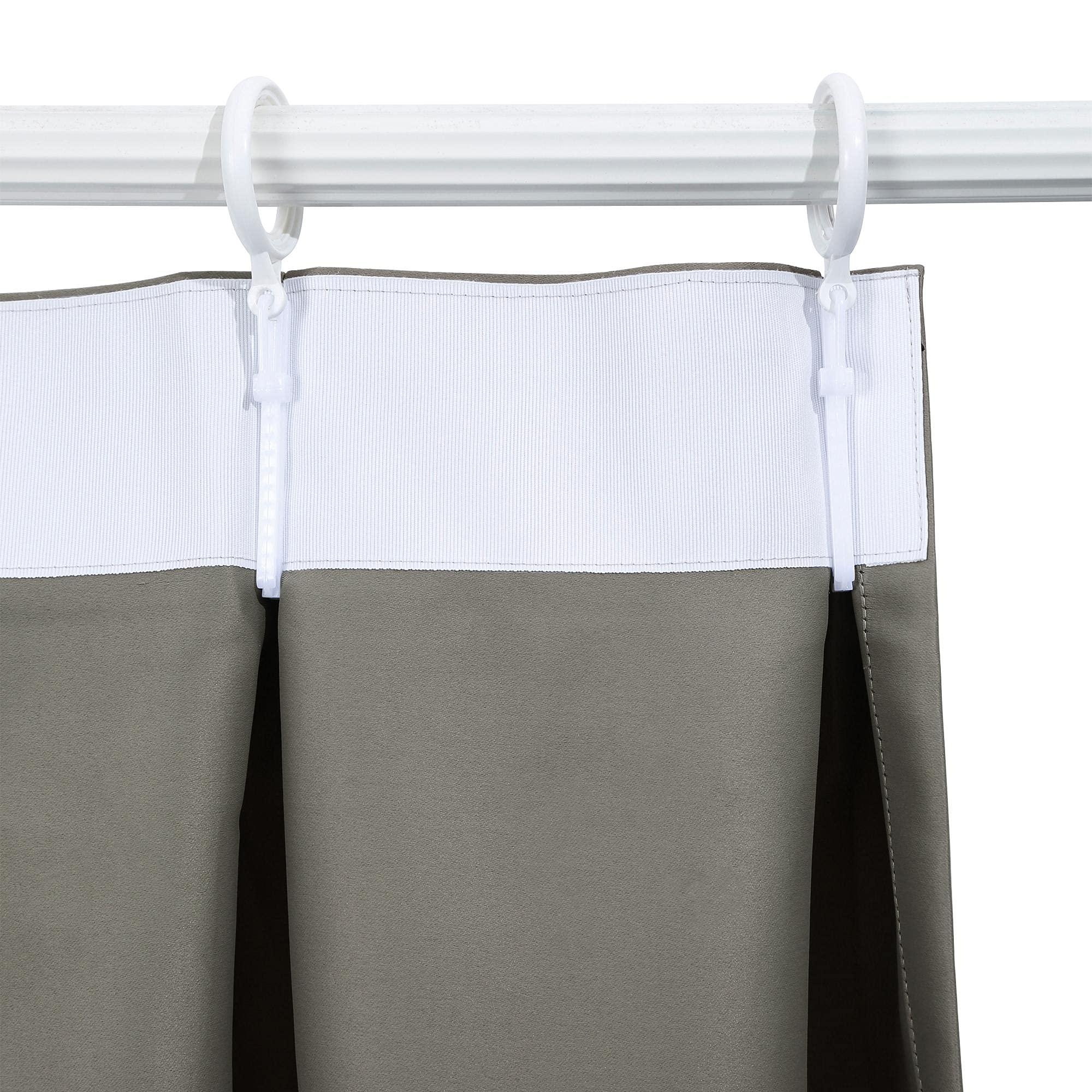 DotheDrape DotheDrape Extra Long Curtain Pinch Pleat Blackout Curtain for Bedroom - Thermal Insulated Room Darkening Curtain for Living Room, 40 x 240 Inch, 1 Panel, Gray