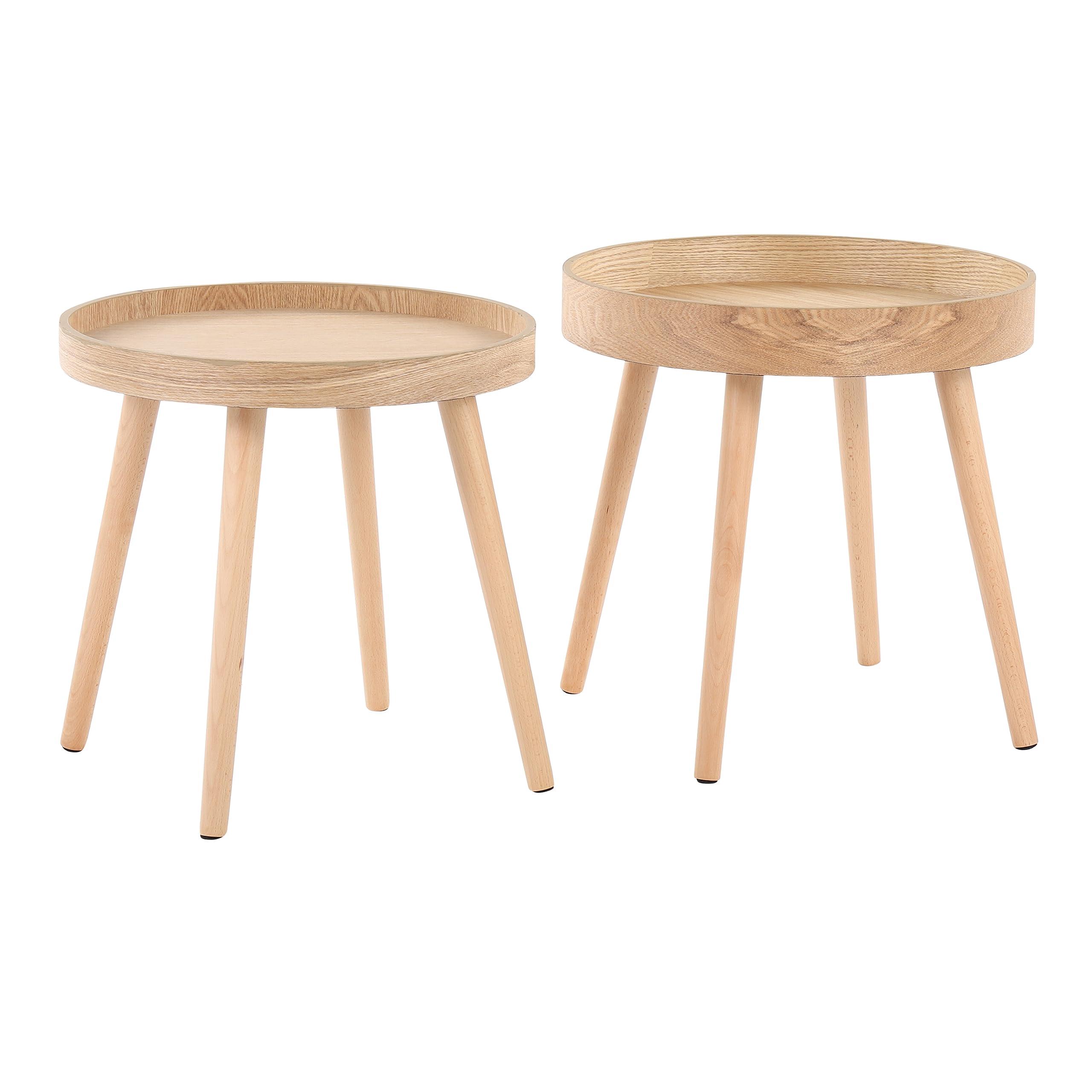 LumiSource Pebble Side Table Set os 2, Accent Table, Round Side Table, Small Side Table for Small Spaces, Couch Side Table, Living Room End Tables, Mid Century Modern Side Table