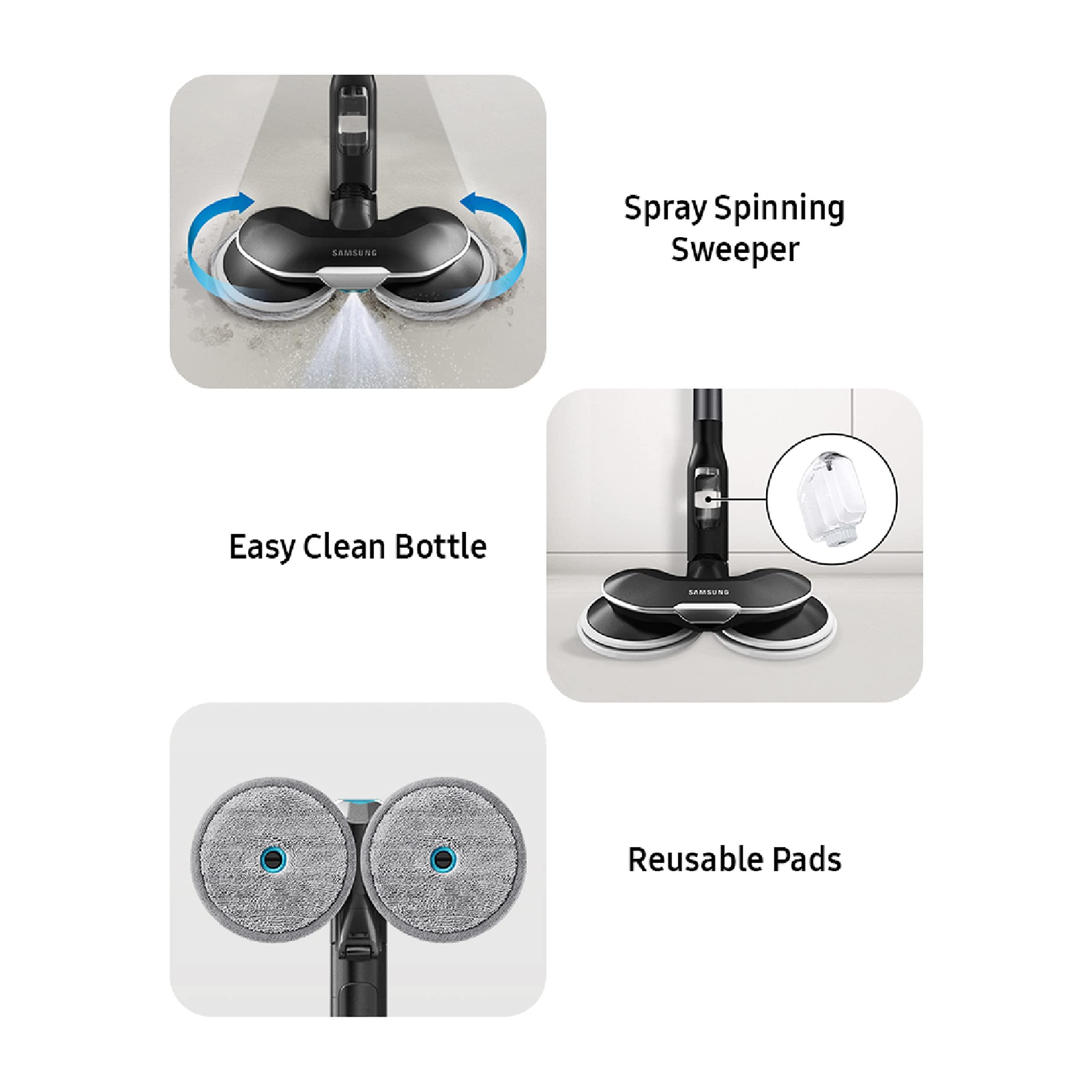 Samsung SAMSUNG BESPOKE Jet Spray Spinning Sweeper Brush Tool Accessory Part for Cordless Stick Vacuum Cleaner, Dual Spin Mop Pads for Cleaning Hard Floors, VCA-WBA95/AA