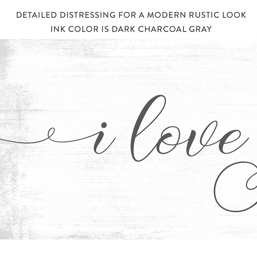Pretty Perfect Studio Pretty Perfect Studio I Love You More Signs | I Love You More Sign | I Love You More 12 x 48 Grey Framed, Ready-to-Hang Canvas Wall Art