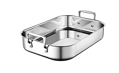 Le Creuset Le Creuset Stainless Steel Roasting Pan with Nonstick Rack, 14" x 10"