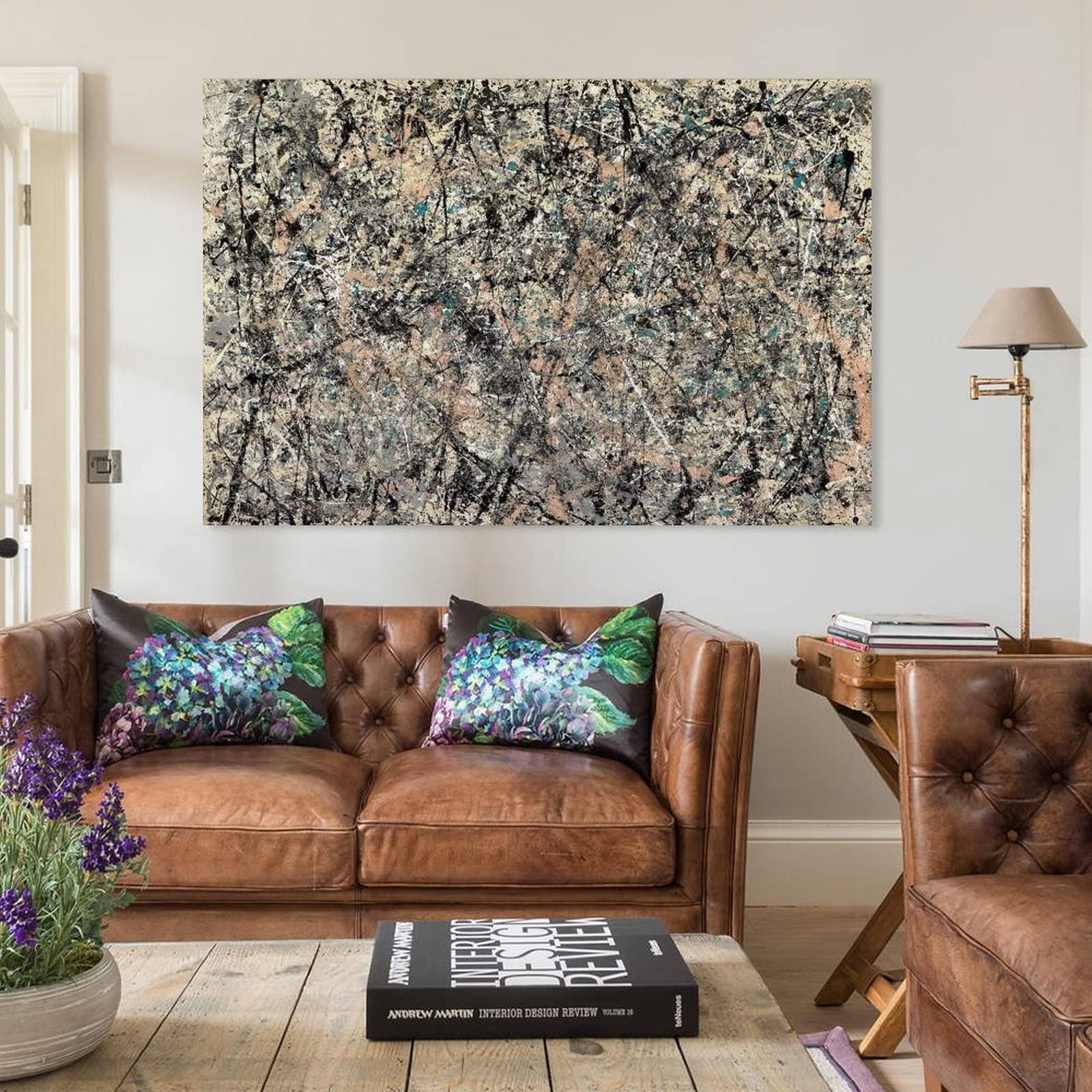 NIZHNAO 26 Abstract Paintings by Jackson Pollock - Number 1 (Lavender Mist) Poster Decorative Painting Canvas Wall Art Living Room Posters Bedroom Painting 20x30inch(50x75cm)