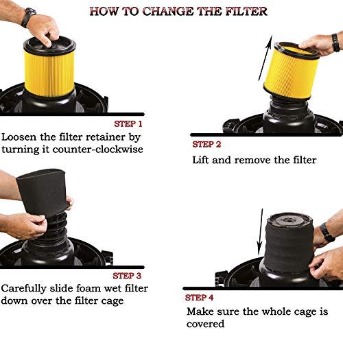 HQRP HQRP 4-pack Foam Filter Sleeve ?ompatible with Shop-Vac QL50EIC QL60B QL625IC QL650IC QPL30 QPL40 QPL45 QPL60 QULP550 QULP600 QULP650 QPS20 QPS30 QPS40 QS20A QS30 QS725A QPM45 QM450A Wet Dry Vacuums